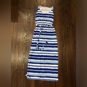 vineyard vines Women’s XS Breakwater Blue/White Striped T-Shirt Maxi Dress -VGUC